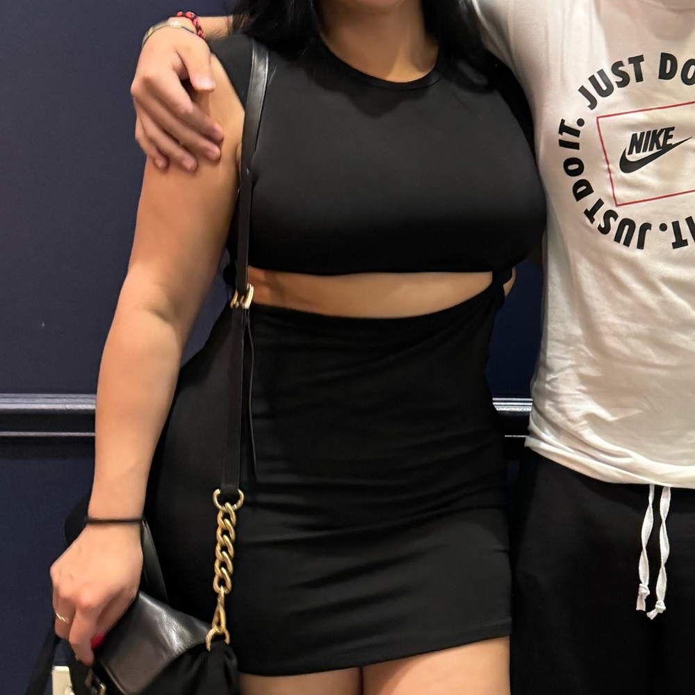 Naked Wardrobe mini black dress